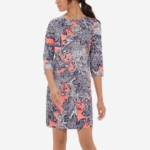 The Limited Coral and Blue Paisley Shift Dress | Size Small